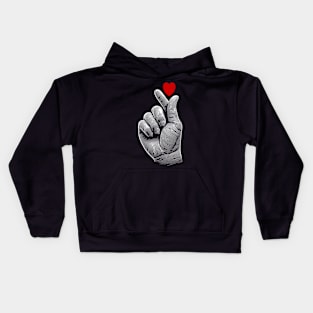 Heart Hand Sign Kids Hoodie